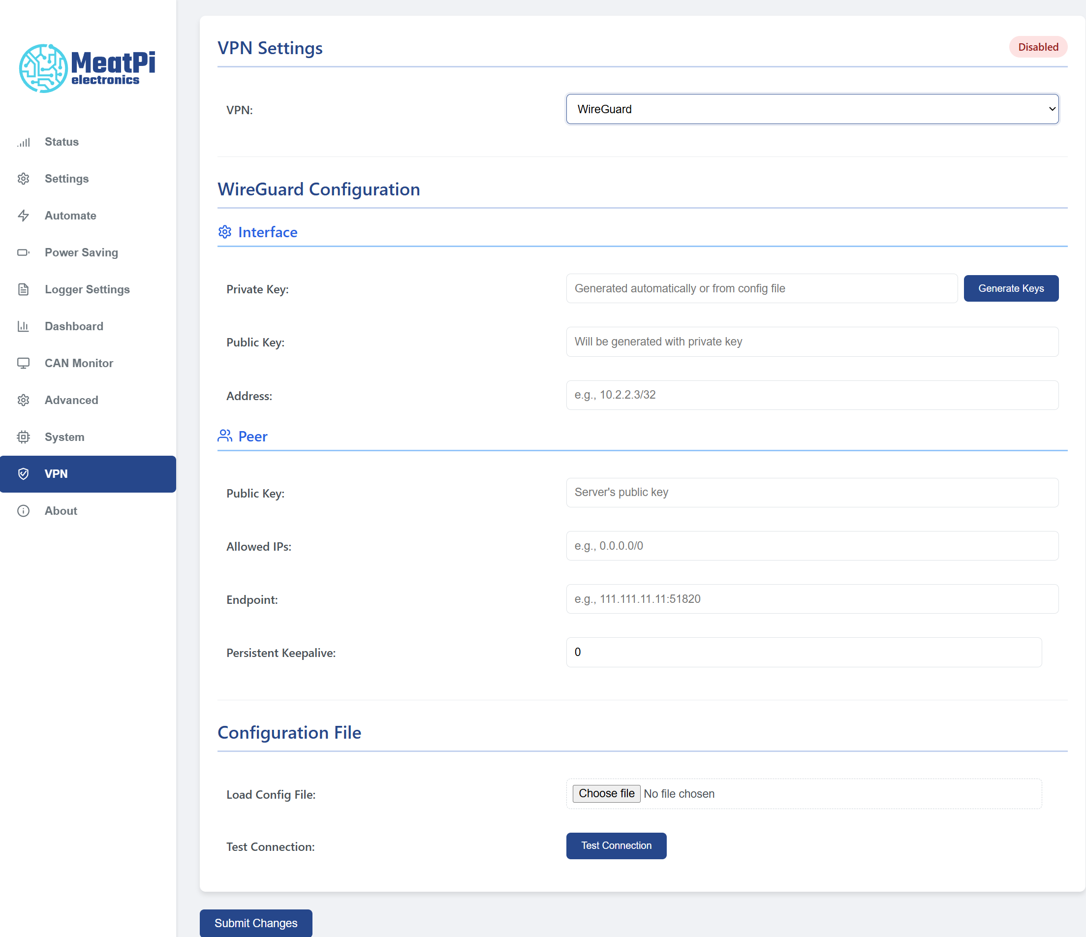 WireGuard UI Overview